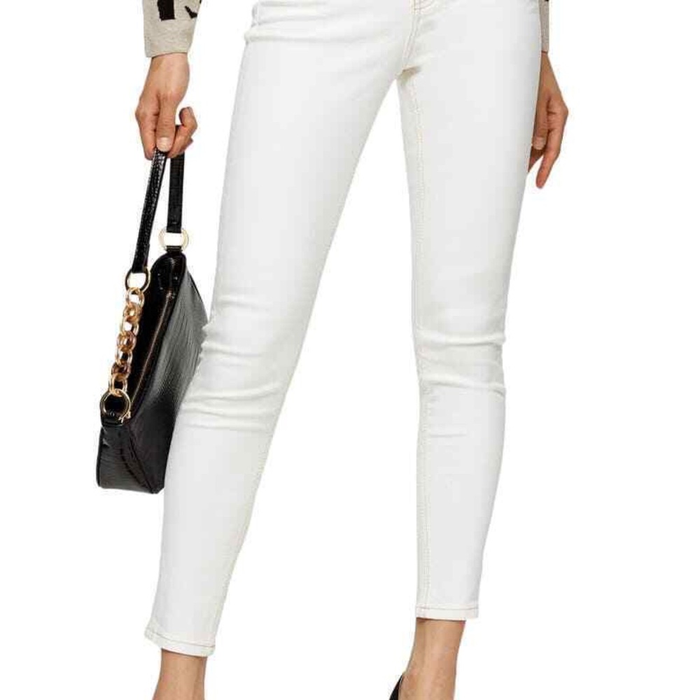 TOPSHOP High-Rise Skinny Cream Jeans - Jamie - Size 30 - New W/O Tag